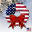 Ornement en bois suspendu american flag