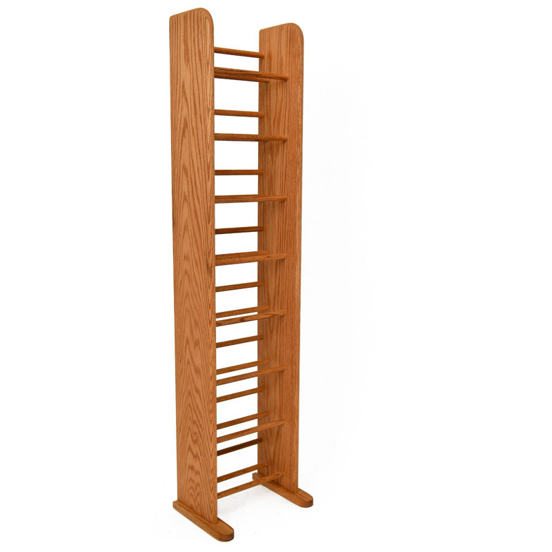 Dowel-Style Wooden CD Rack - 04 Series, 52.5" H x 12.5" W x 7.25" D, Dark