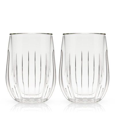 Double-Walled Stemless Wine Glasses