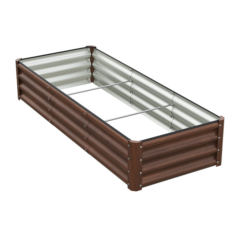 Raised Garden Bed, Brown, 28cm H x 150cm W x 60cm D