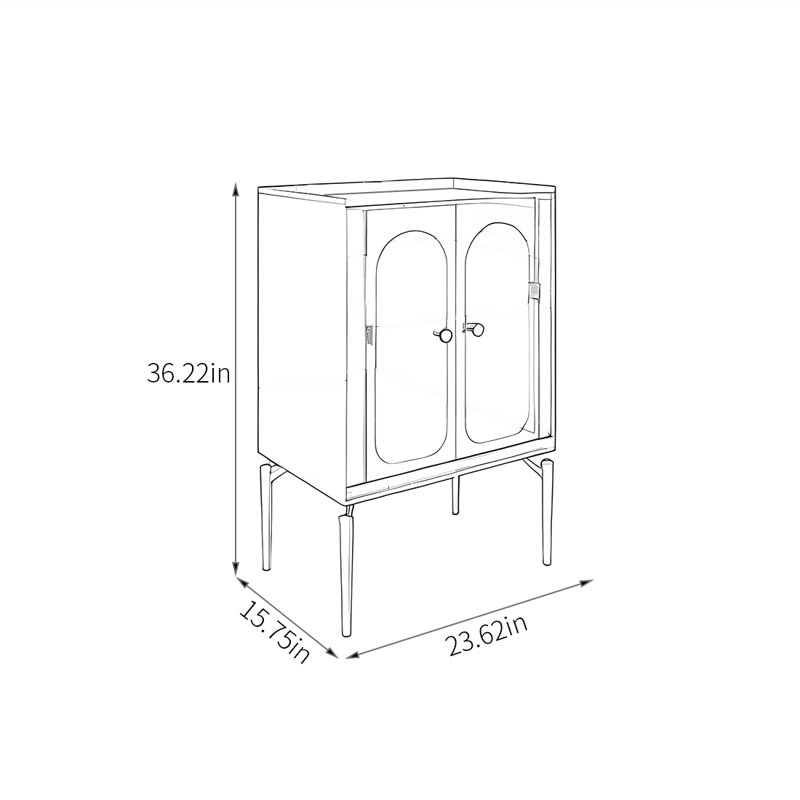 Italian-style minimalist acrylic accent cabinet, Black