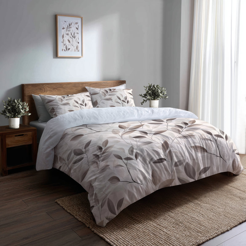 Ensemble de housse de couette 3 pièces Floral - Ensemble de housse de couette et coussin décoratif Country Farmhouse