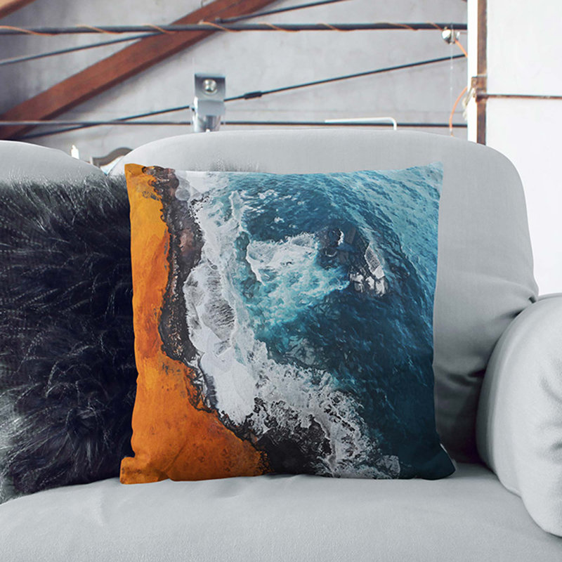 Square Throw Cushion, Black, 40cm H x 40cm W x 15cm D