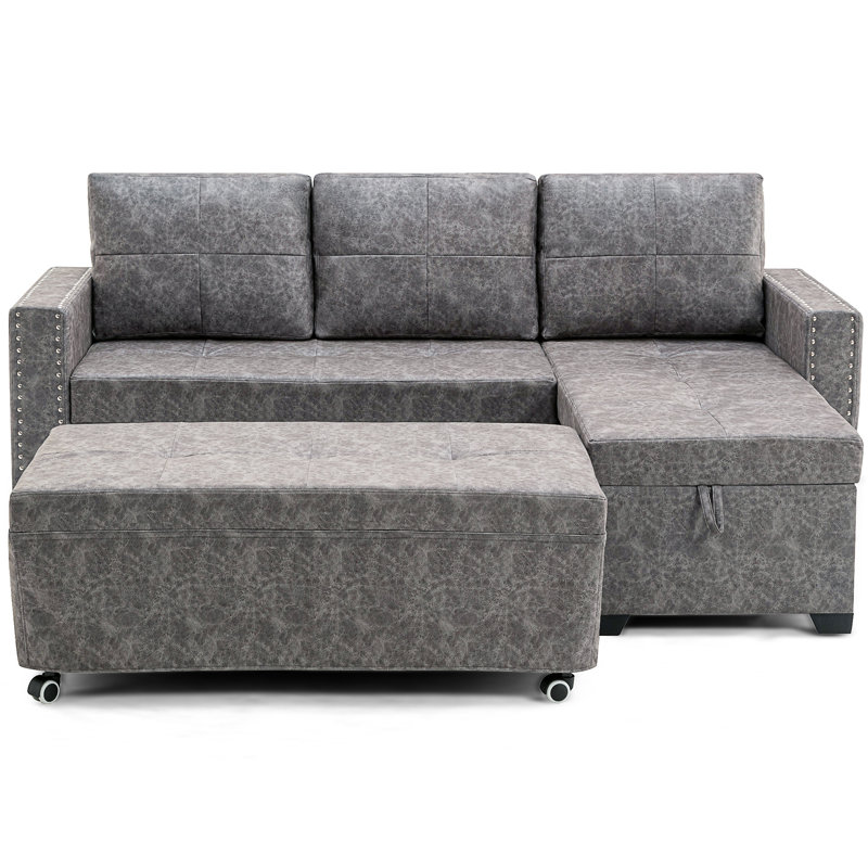 Upholstered 84 " L-Shaped Sofa Bed