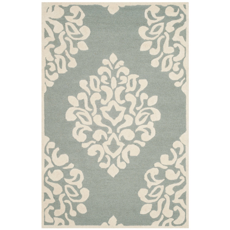Floret Martha Stewart Hand Tufted Wool Damask Rug, Rectangle 5' x 8'