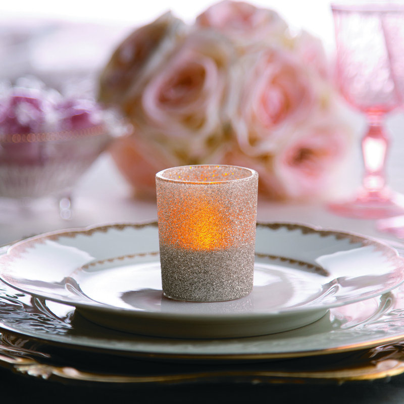 10.9'' H Glass Tabletop Votive Holder, Gold