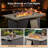 5 - Person Handwoven Wicker Patio Conversation Fire Pit Set With 5" Olefin Cushions Swivel Glider Chairs-123855006-123855009
