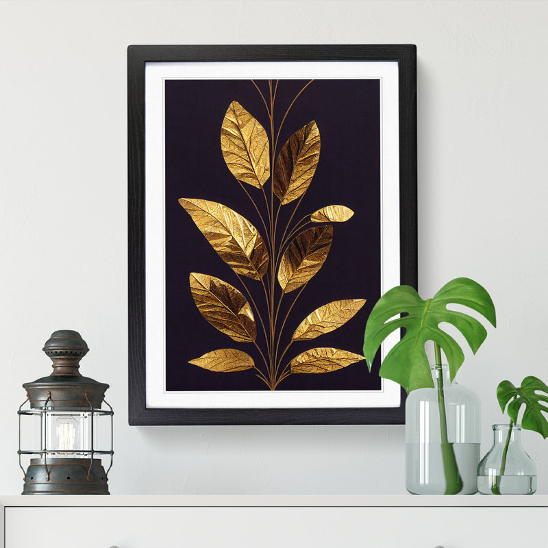 Golden Leaf Vol.2 - Framed Print, Black, 46cm H x 34cm W x 2cm D