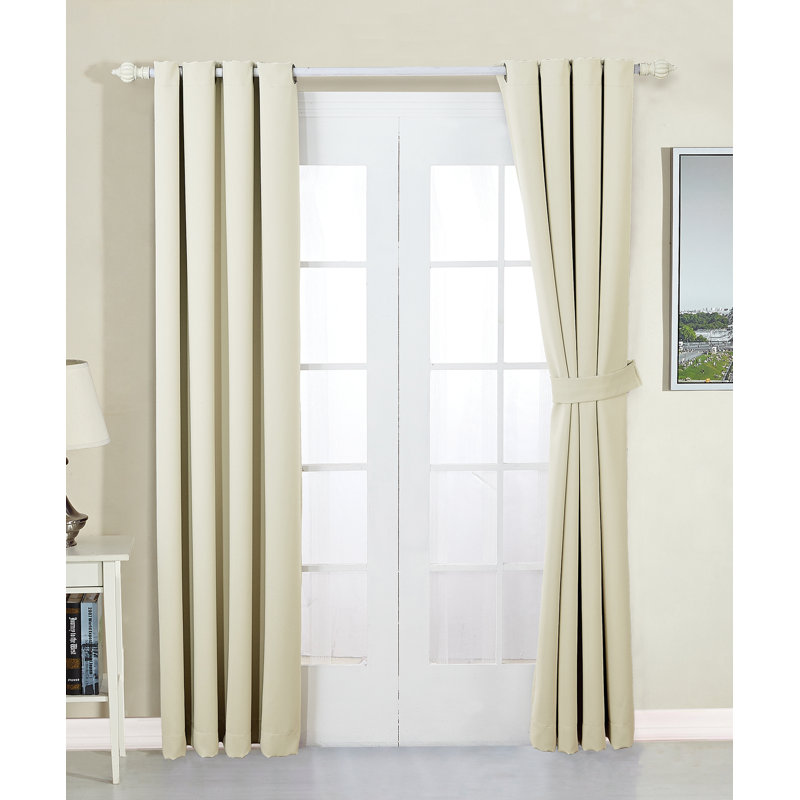 Panneau de rideau occultant uni, l 54 po x L 96 po, Beige