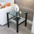 Set Of 2, Glass Two Layer Tea Table, Small Round Table, Bedroom Corner Table, Living Room Side Table-86227238