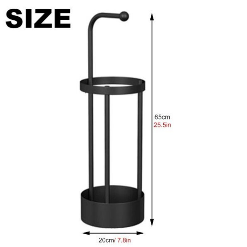 Porte-parapluie rond moderne en fer avec plateau de rangement d'eau
