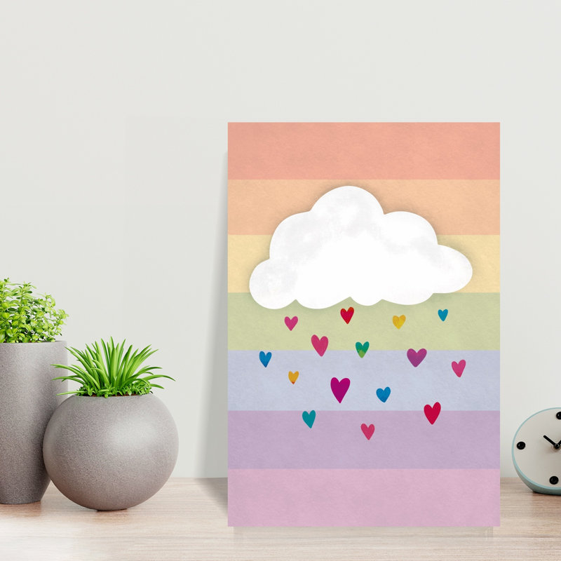 Art mural arc-en-ciel Rain Rain Heart, H 18 po x l 12 po