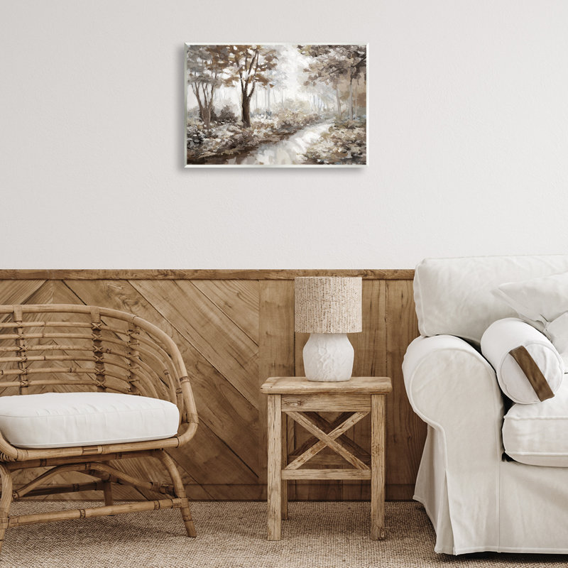 Art mural, "Misty Forest Stream", par Nan, H 13 po x l 19 po