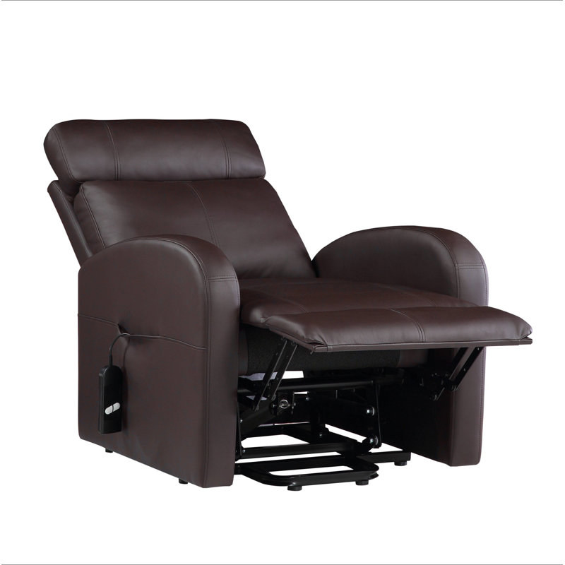 Fauteuil inclinable électrique en cuir synthétique Ricardo, Brun