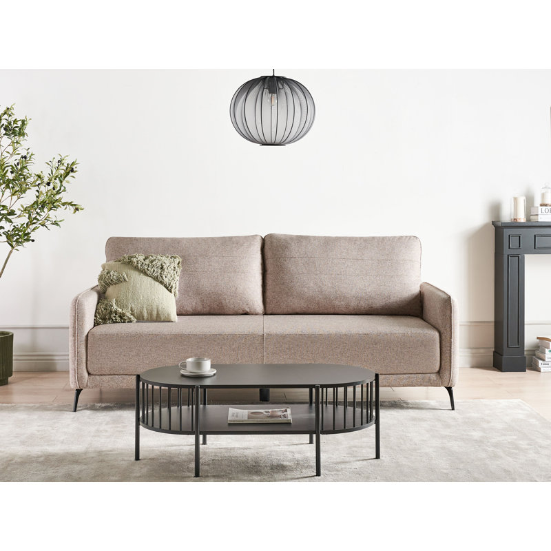 3 Seater Sofa Bed, Brown Tweed