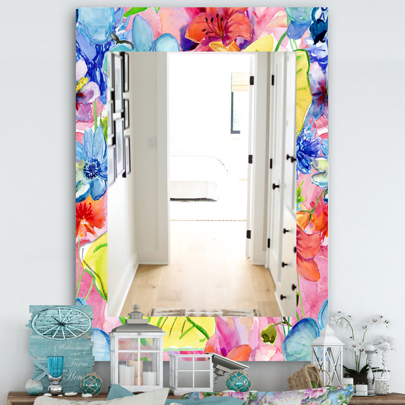 Miroir mural traditionnel fleur 41, H 39,4 po x l 29,5 po