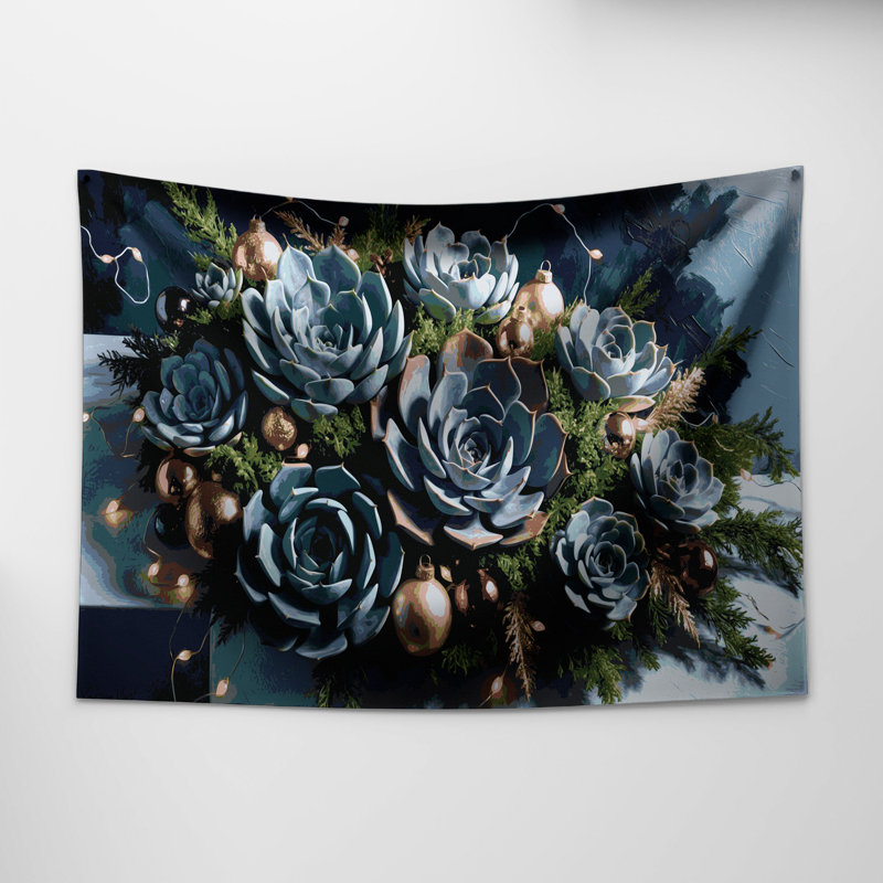 Tapisserie murale «Christmas Succulents», 26 po x 36 po