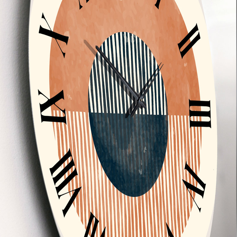 Abstrait lunaire Mid-Century I - horloge murale moderne Mid-Century 2, Grand