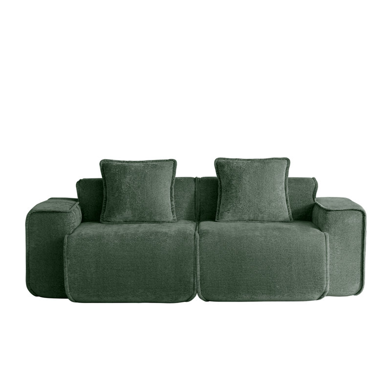 Canapé en velours Harrison LSF & RSF, Vert