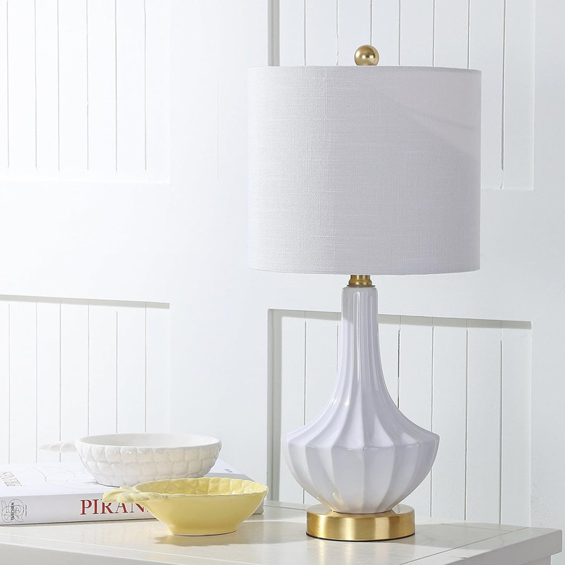 Lampe de table DEL Chesnut, Laiton / blanc