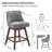 Kitchen Linen Swivel Bar Stools With Solid Wood Legs Upholstered Counter Stools-1553671276