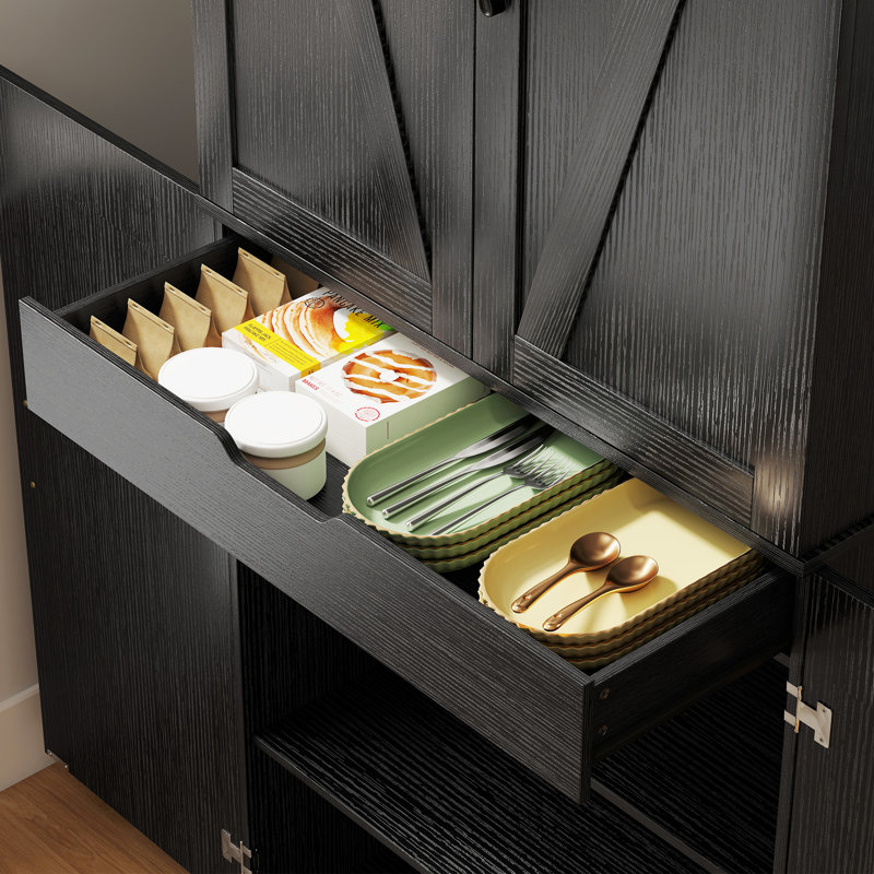Armoire de rangement 72 po, noir