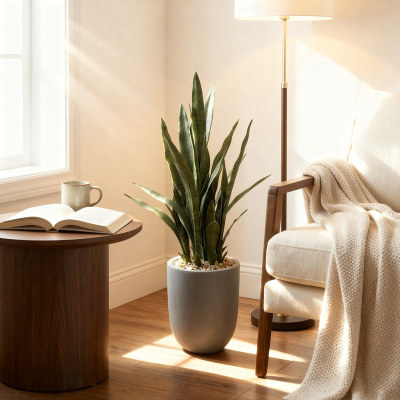 Plante sansevieria dans un pot de fleurs