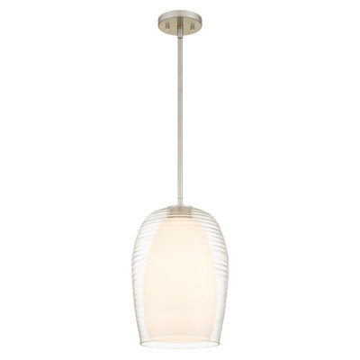 Evelynn 1-Light Brushed Nickel Mini Pendant Light