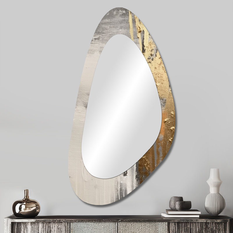 Millen - Art abstrait en métal - Miroir mural moderne et irrégulier