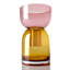 Vase en verre rose moyen et jaune-467362760