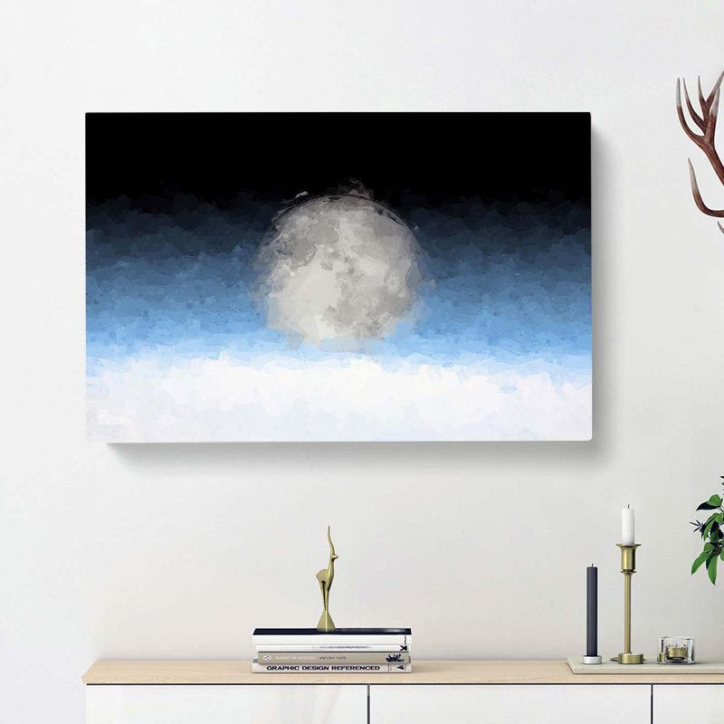 The Moon Above In Abstract - Wrapped Canvas Print, 35cm H x 50cm W x 3cm D
