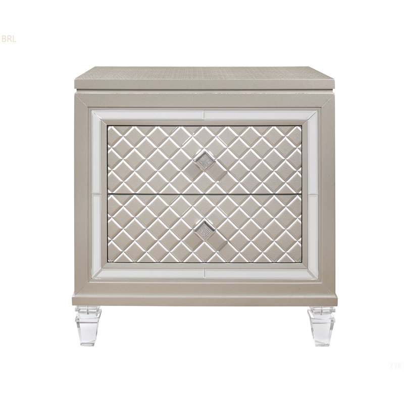 Table de chevet Cross Glam Champagne