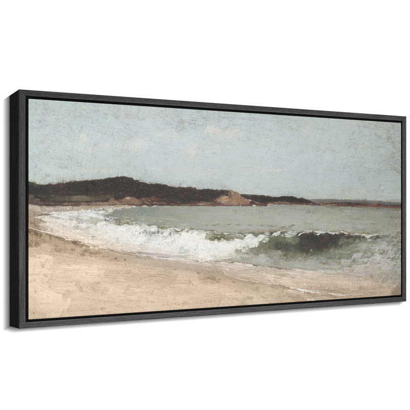 Coastal Beach Coastal Serenity Beachscape Ocean, 30" H x 60" W, Noir, noir, noir, noir