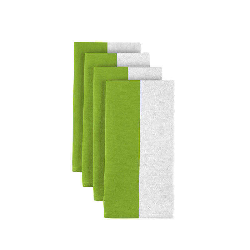 Cabana Polyester Striped Square Napkin, Lime