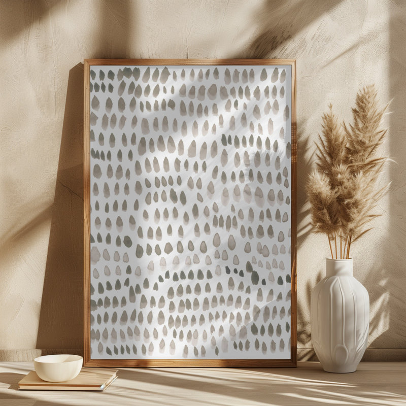 "Abstract in Dots" Framed Textured Wall Art, Black, 24" H x 18" W