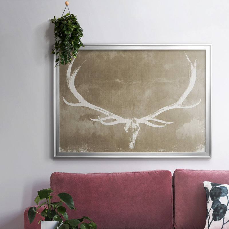 Crâne occidental, reproduction sur toile, Argent, H 26 po x l 38 po x P 1,5 po