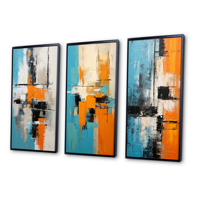 " Cubist Visions Deconstructed Minimalism III " 3 - Pieces