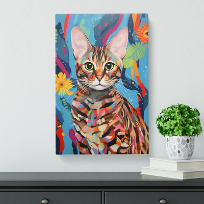 Bengal Cat Contemporary - Wrapped Canvas