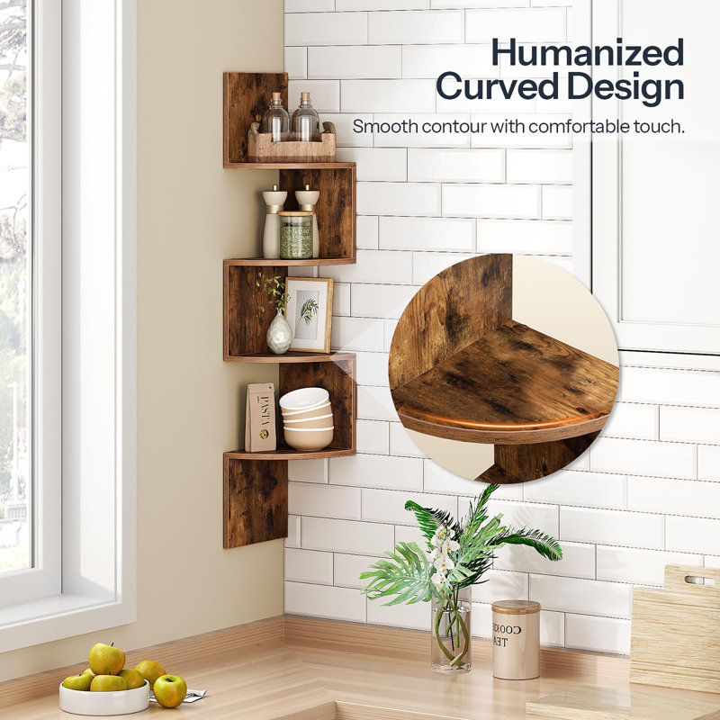 Corner Shelf, Rustic Brown