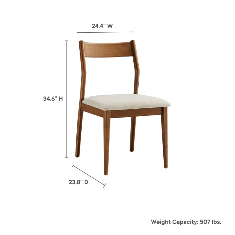 Ensemble de 2 chaises d'appoint Solara, Noyer, Beige