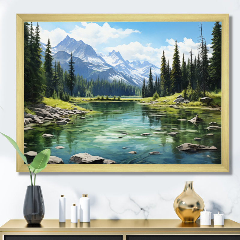 Canada Banff Symphony I, reproduction d'art sur toile, H 16 po x l 32 po x P 1 po, Cadre doré à une seule photo