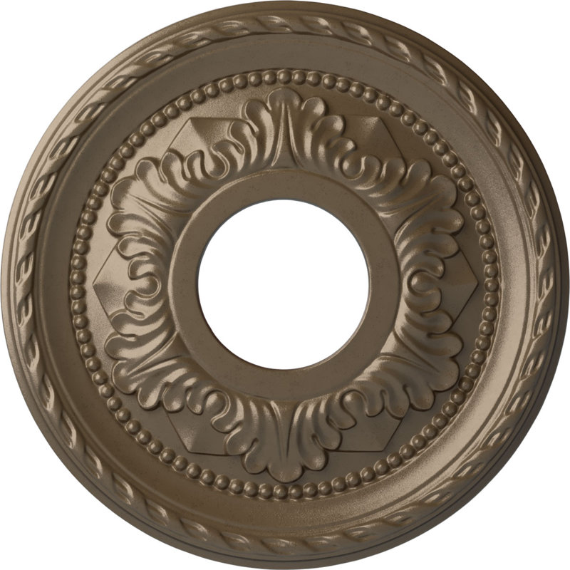 Ruban Endurathane avec médaillon de plafond arc, diamètre extérieur de 12 1/4 po x P 7 1/2 po x P 7/8 po (convient aux auvents jusqu'à 7 1/2 po), fini givré peint à la main