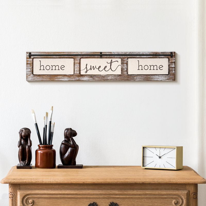 Décoration murale rustique en bois patiné - Home Sweet Home