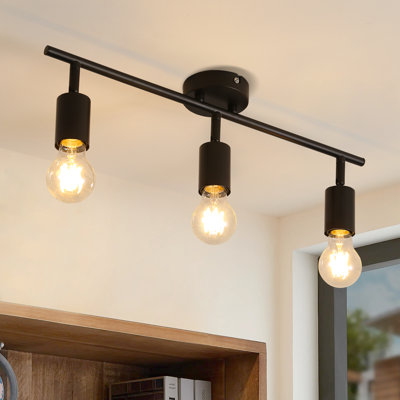 3-light Ceiling Spotlight E27 black Amsi