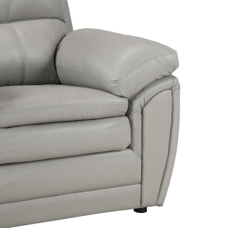 Fauteuil capitonné en similicuir de 48 po de largeur, Similicuir gris acier
