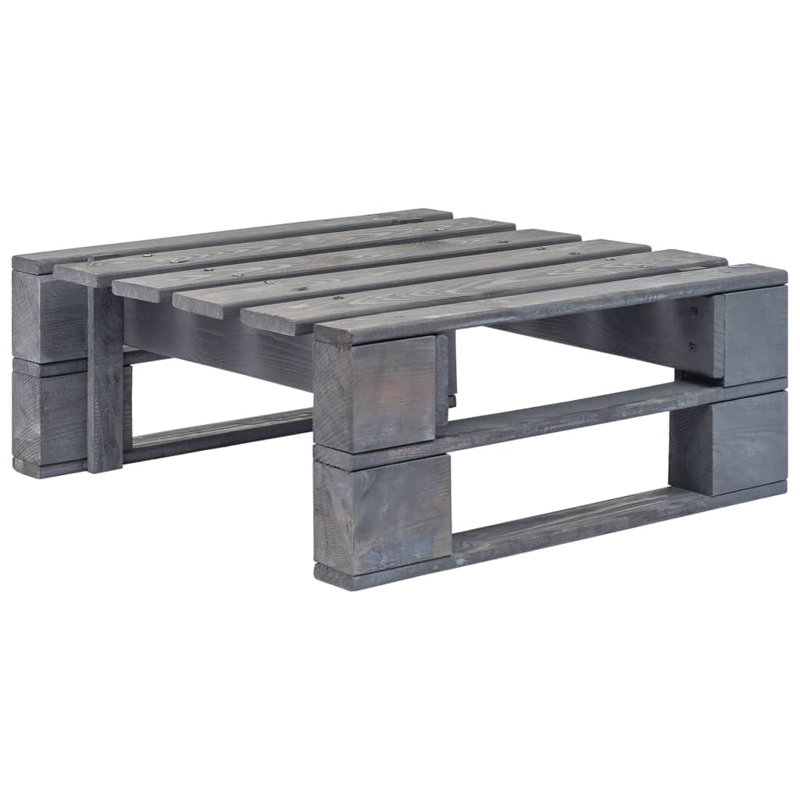 Isidro Pine Outdoor Ottoman, Grey