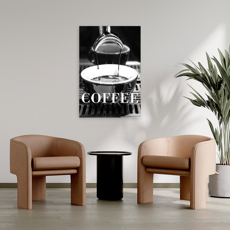 Art mural contemporain fraîchement coulé espresso, H 36 po x l 24 po