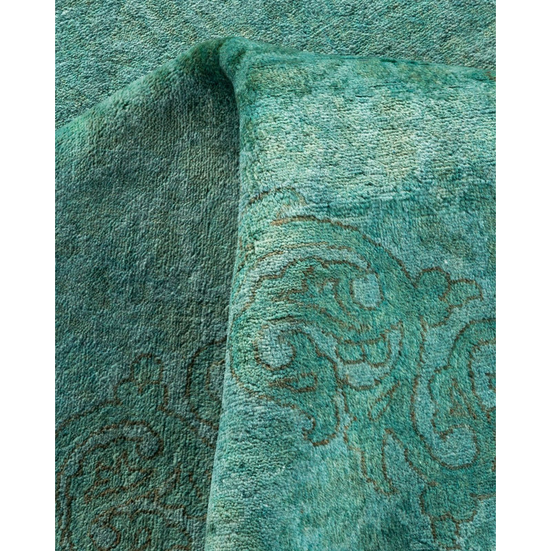 Tapis bleu noué à la main de conception unique Holsworth - bleu