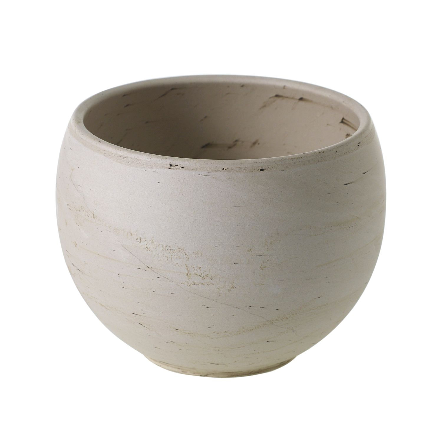 Ceramic Pot Planter, Tan, 3.5" H x 4.75" W x 4.75" D
