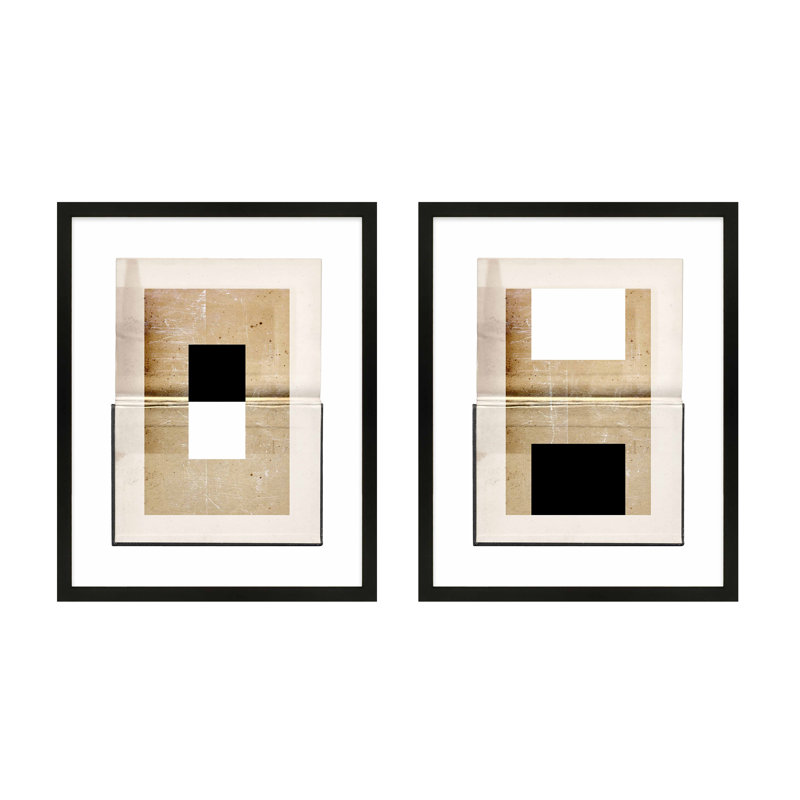 "Construction 4 & 5 2 pièces" par Eleni Psyllaki pour Paradissi, art numérique, Cadre noir, H 25 po x l 20 po x P 1,25 po